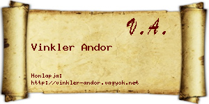 Vinkler Andor névjegykártya