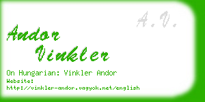 andor vinkler business card